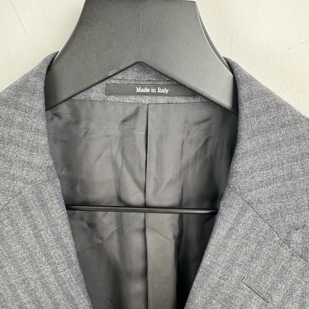 Z Zegna Sport Coat Mens 40R Gray Wool Shadow Stripe Blazer Made in Italy‎ Drop8